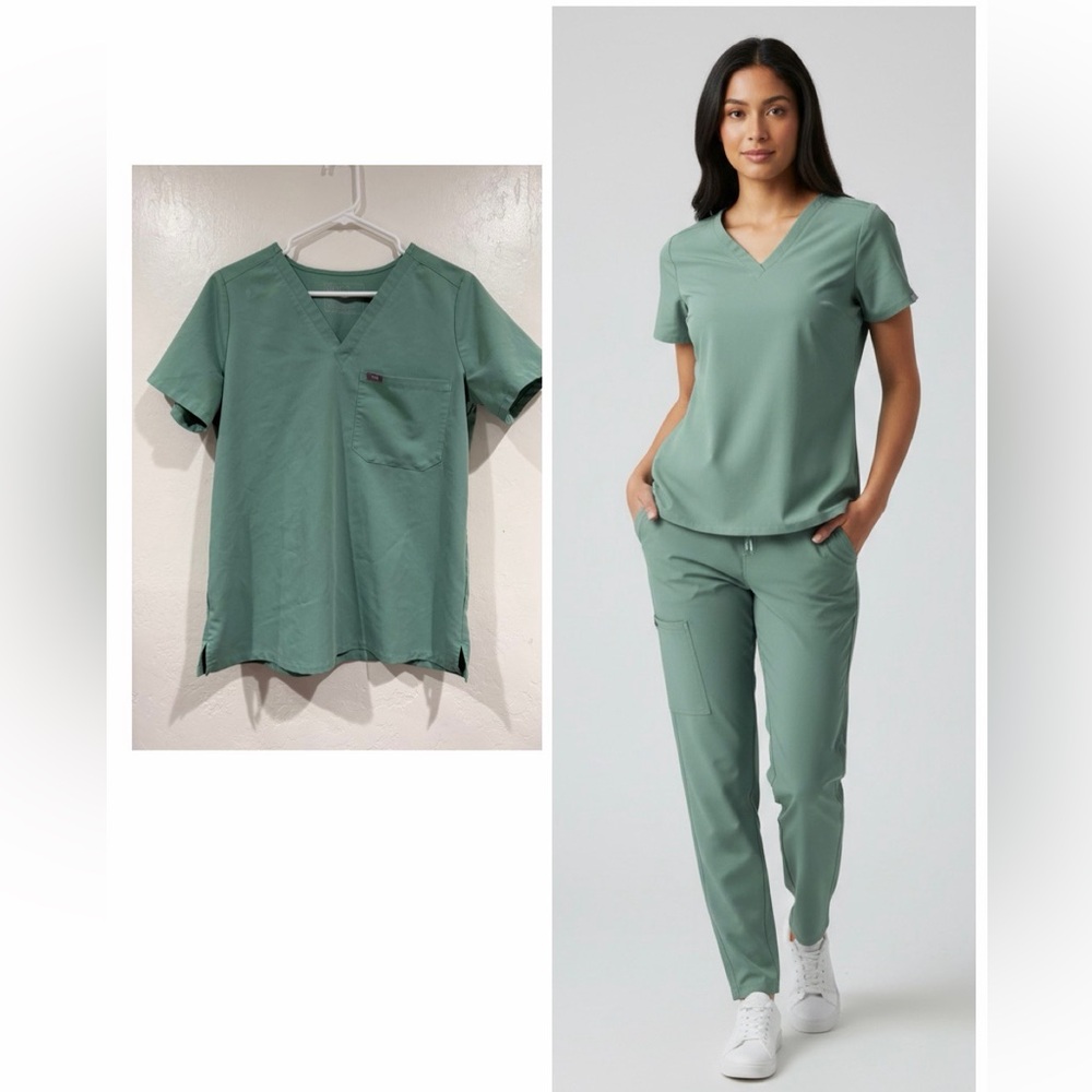 FIGS Green Catarina™ One-Pocket Scrub Top size M